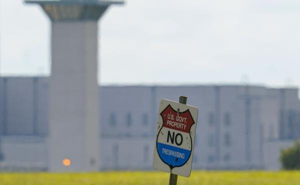The federal prison complex in Terre Haute, Ind., is pictured in August 2020. All federal prisons in the United States have been placed on lockdown. Law enforcement agencies are taking measures in the aftermath of Jan. 6 insurrection and over concerns of m The federal prison complex in Terre Haute, Ind., is pictured in August 2020. All federal prisons in the United States have been placed on lockdown. Law enforcement agencies are taking measures in the aftermath of Jan. 6 insurrection and over concerns of m