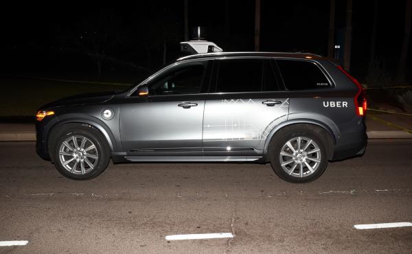 The self-driving Uber SUV that struck pedestrian Elaine Herzberg on March 18, 2018, in Tempe, Ariz. The self-driving Uber SUV that struck pedestrian Elaine Herzberg on March 18, 2018, in Tempe, Ariz.