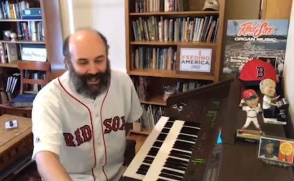 With baseball season on hold, Fenway Park organist Josh Kantor streams a show from his home each afternoon. He uses his encyclopedic knowledge of music to play requests, and he urges donations to local food banks. With baseball season on hold, Fenway Park organist Josh Kantor streams a show from his home each afternoon. He uses his encyclopedic knowledge of music to play requests, and he urges donations to local food banks.