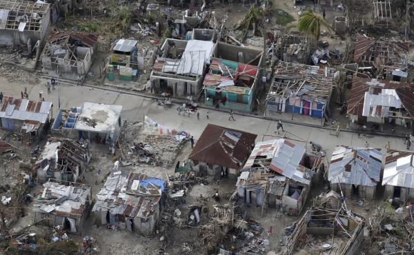 These houses in southwestern Haiti were damaged or destroyed by Hurricane Matthew in October. Matthew was the most serious natural catastrophe in North America in 2016. These houses in southwestern Haiti were damaged or destroyed by Hurricane Matthew in October. Matthew was the most serious natural catastrophe in North America in 2016.