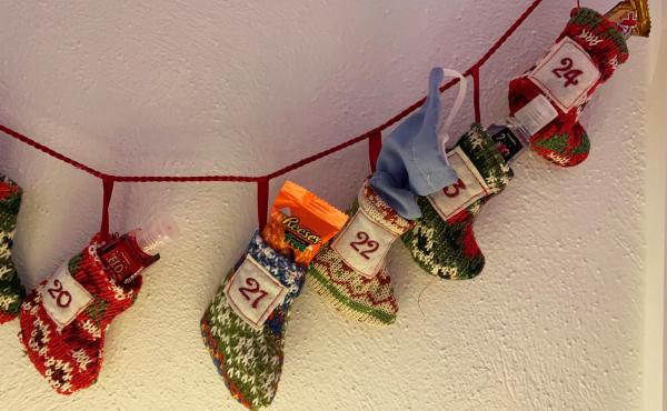 Kathleen Murray gave family members Advent calendars that, alongside candy, included hand sanitizer and masks. "It's the closest thing to safety that you can give them," she said. Kathleen Murray gave family members Advent calendars that, alongside candy, included hand sanitizer and masks. "It's the closest thing to safety that you can give them," she said.