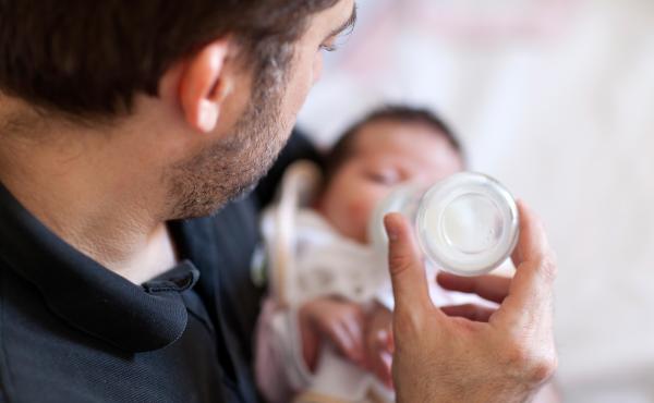 A new dad may look like he's holding it together, but odds are he's pretty sleep deprived. A new dad may look like he's holding it together, but odds are he's pretty sleep deprived.