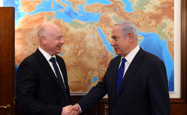Israel's Prime Minister Benjamin Netanyahu meets President Trump's Middle East envoy Jason Greenblatt in Jerusalem on June 21. Israel's Prime Minister Benjamin Netanyahu meets President Trump's Middle East envoy Jason Greenblatt in Jerusalem on June 21.