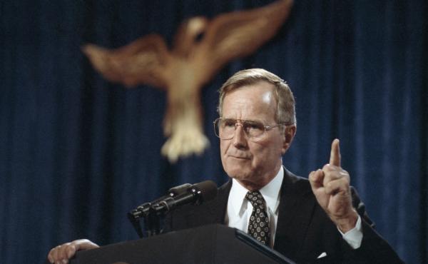 George H.W. Bush, the 41st president of the United States, speaks at a fundraiser in Dallas in 1991. George H.W. Bush, the 41st president of the United States, speaks at a fundraiser in Dallas in 1991.