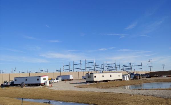 Foxconn's substation under construction in Mount Pleasant, Wis., on Dec. 15, 2019. State officials hope the company will help turn the region into the next Silicon Valley. Foxconn's substation under construction in Mount Pleasant, Wis., on Dec. 15, 2019. State officials hope the company will help turn the region into the next Silicon Valley.