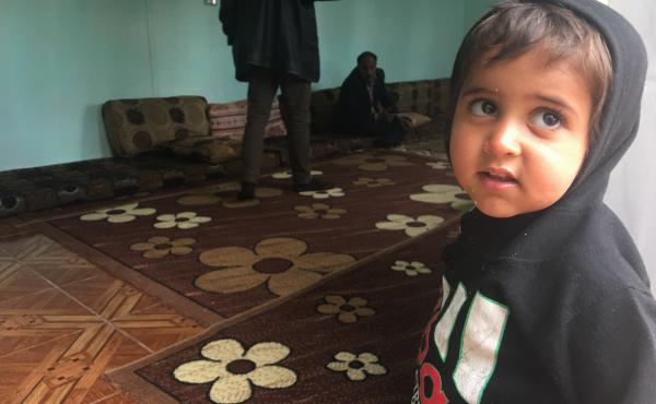 Ibrahim, 2, in northeastern Syria a few hours after his freed Yazidi mother returned to Iraq without him. Ibrahim's father was an ISIS fighter. Although his mother wanted to take him home, the Yazidis do not allow children of ISIS fathers to live with the Ibrahim, 2, in northeastern Syria a few hours after his freed Yazidi mother returned to Iraq without him. Ibrahim's father was an ISIS fighter. Although his mother wanted to take him home, the Yazidis do not allow children of ISIS fathers to live with the