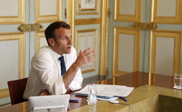 French President Emmanuel Macron will isolate himself for seven days after testing positive for the coronavirus. French President Emmanuel Macron will isolate himself for seven days after testing positive for the coronavirus.
