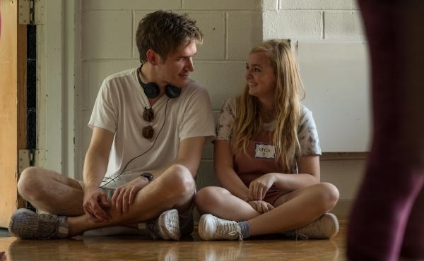 Writer and director Bo Burnham talks with Elsie Fisher on the set of Eighth Grade. Burnham says the anxiety he felt as a young performer helped him understand the social pressure teenage girls can experience. Writer and director Bo Burnham talks with Elsie Fisher on the set of Eighth Grade. Burnham says the anxiety he felt as a young performer helped him understand the social pressure teenage girls can experience.