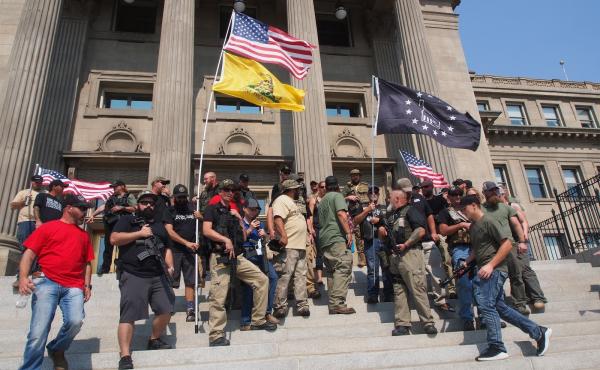 Gun rights supporters, including militia members, rally in support of gun rights in September 2018 during an event put on by the Idaho Second Amendment Alliance. The alliance and groups like it around the country have been pushing back against efforts to Gun rights supporters, including militia members, rally in support of gun rights in September 2018 during an event put on by the Idaho Second Amendment Alliance. The alliance and groups like it around the country have been pushing back against efforts to