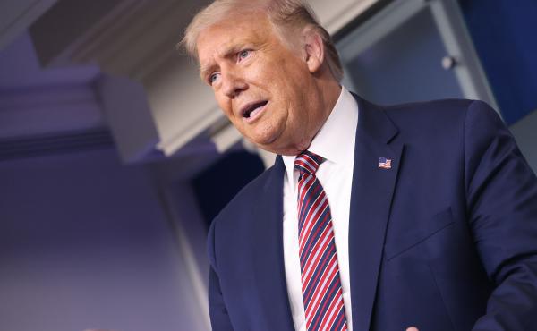 President Trump on Wednesday criticizes Democratic congressional leaders for seeking additional funding for mail-in voting and the U.S. Postal Service. President Trump on Wednesday criticizes Democratic congressional leaders for seeking additional funding for mail-in voting and the U.S. Postal Service.