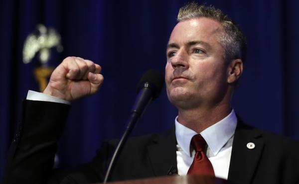 California gubernatorial candidate Travis Allen speaks during the state Republican Party convention in San Diego earlier this month. California gubernatorial candidate Travis Allen speaks during the state Republican Party convention in San Diego earlier this month.