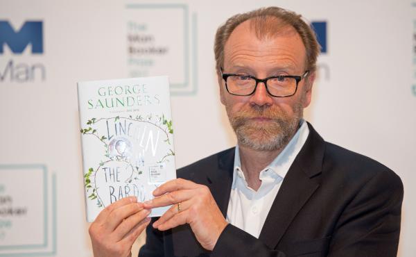 Author George Saunders poses with his book Lincoln in the Bardo at the Royal Festival Hall in London on Monday. On Tuesday, he was announced as the winner of the 2017 Man Booker Prize for Fiction. Author George Saunders poses with his book Lincoln in the Bardo at the Royal Festival Hall in London on Monday. On Tuesday, he was announced as the winner of the 2017 Man Booker Prize for Fiction.