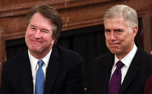 Supreme Court Justices Brett Kavanaugh (left) and Neil Gorsuch attend the Presidential Medal of Freedom ceremony at the White House last year. Supreme Court Justices Brett Kavanaugh (left) and Neil Gorsuch attend the Presidential Medal of Freedom ceremony at the White House last year.