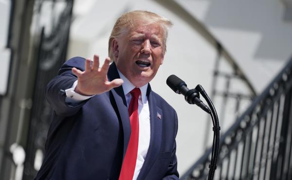 At a ceremony Monday at the White House, President Trump defended his racist tweets against Democratic lawmakers. The language used in that tweet has a long history connected with nativist political movements in the U.S. At a ceremony Monday at the White House, President Trump defended his racist tweets against Democratic lawmakers. The language used in that tweet has a long history connected with nativist political movements in the U.S.