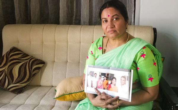 Bindu Sampath, 52, shows photos of her daughter Nimisha Sampath, now 29, who left India three years ago, after converting to Islam. She and her husband, a fellow Muslim convert, are wanted by Indian authorities for allegedly joining ISIS. They're believed Bindu Sampath, 52, shows photos of her daughter Nimisha Sampath, now 29, who left India three years ago, after converting to Islam. She and her husband, a fellow Muslim convert, are wanted by Indian authorities for allegedly joining ISIS. They're believed