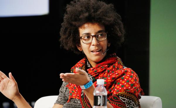 Former Google AI Research Scientist Timnit Gebru speaks here in September 2018. Gebru says she was abruptly fired from the tech giant after a dispute involving a research paper. Former Google AI Research Scientist Timnit Gebru speaks here in September 2018. Gebru says she was abruptly fired from the tech giant after a dispute involving a research paper.