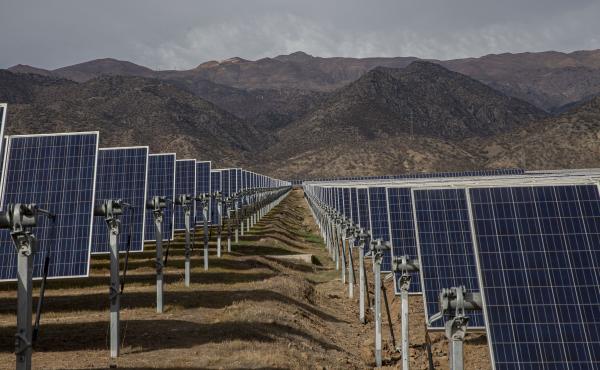 Solar panels at Chile's Quilapilún energy plant are part of a joint venture by Chile and China. China has been investing heavily in renewable energy technology. Solar panels at Chile's Quilapilún energy plant are part of a joint venture by Chile and China. China has been investing heavily in renewable energy technology.