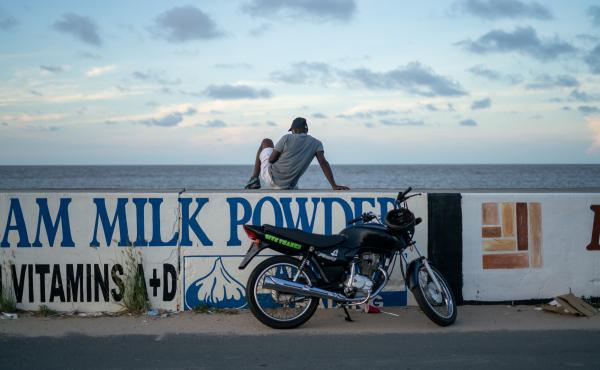 A seawall stretches for hundreds of miles along the coast of Guyana, in northern South America. It protects the low-lying coastal lands where the majority of Guyana's population lives. The region is acutely threatened by rising sea levels, as well as othe A seawall stretches for hundreds of miles along the coast of Guyana, in northern South America. It protects the low-lying coastal lands where the majority of Guyana's population lives. The region is acutely threatened by rising sea levels, as well as othe