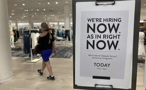 A Nordstrom store is looking for employees last month in Coral Gables, Fla. Citing a severe shortage of workers, half of the nation's governors have decided to end extra federal jobless benefits months early. A Nordstrom store is looking for employees last month in Coral Gables, Fla. Citing a severe shortage of workers, half of the nation's governors have decided to end extra federal jobless benefits months early.