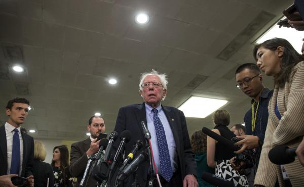 Sen. Bernie Sanders of Vermont speaks to the press in November. Sanders hasn't officially decided on another presidential run — yet. Sen. Bernie Sanders of Vermont speaks to the press in November. Sanders hasn't officially decided on another presidential run — yet.