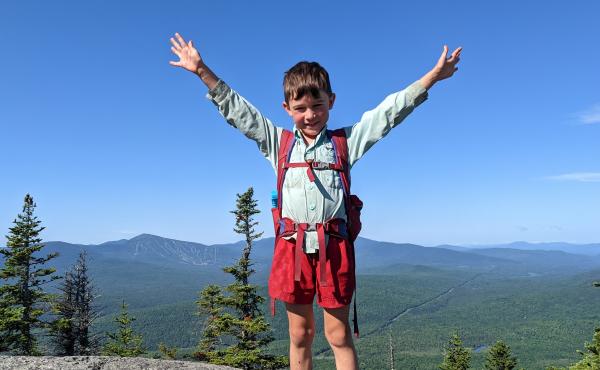 In this July 23 family photo, 5-year-old Harvey Sutton raises his arms while hiking the Appalachian Trail with his parents, Josh and Cassie Sutton. In this July 23 family photo, 5-year-old Harvey Sutton raises his arms while hiking the Appalachian Trail with his parents, Josh and Cassie Sutton.