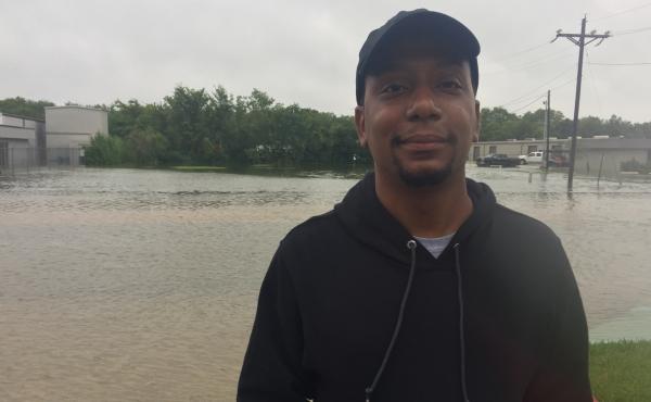 John Livious started over in Houston after being evacuated from New Orleans during Hurricane Katrina. Now, flooding has forced him to leave this new city. John Livious started over in Houston after being evacuated from New Orleans during Hurricane Katrina. Now, flooding has forced him to leave this new city.
