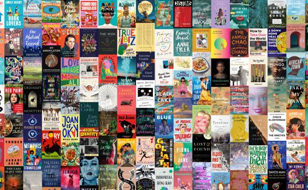 A dense grid of book covers A dense grid of book covers