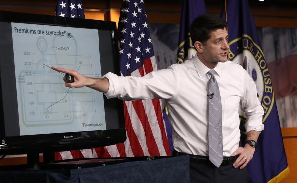 Speaker of the House Paul Ryan, R-Wis., explains the Republican plan to replace the Affordable Care Act during his weekly press conference at the U.S. Capitol on Thursday. Speaker of the House Paul Ryan, R-Wis., explains the Republican plan to replace the Affordable Care Act during his weekly press conference at the U.S. Capitol on Thursday.