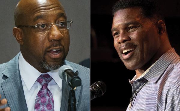 (L) Sen. Raphael Warnock (D-GA), (R) Herschel Walker (L) Sen. Raphael Warnock (D-GA), (R) Herschel Walker