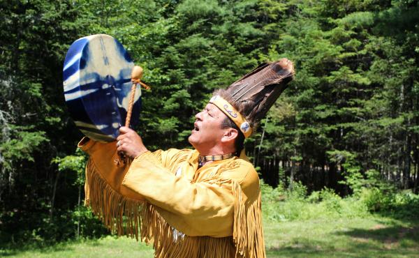 Dwayne Tomah, the youngest fluent Passamaquoddy speaker, sings a Passamaquoddy song outside of his home in Perry, Maine. Tomah is translating and interpreting songs and stories from wax cylinders recorded nearly 130 years ago. Dwayne Tomah, the youngest fluent Passamaquoddy speaker, sings a Passamaquoddy song outside of his home in Perry, Maine. Tomah is translating and interpreting songs and stories from wax cylinders recorded nearly 130 years ago.