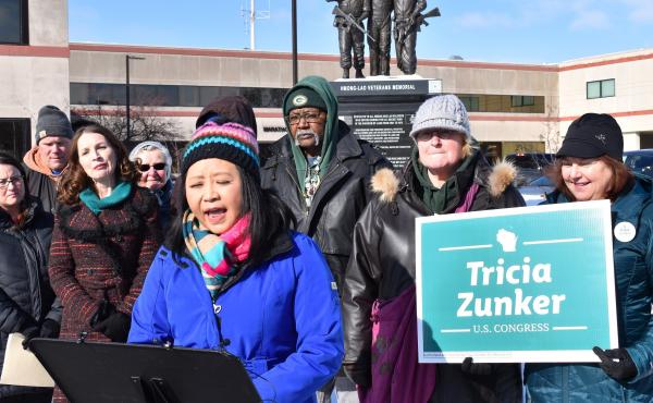 Ka Lo, a member of the Marathon County Board in Wausau, Wis., spoke about the Trump administration's immigration policies at a Feb. 13 rally in the city. Ka Lo, a member of the Marathon County Board in Wausau, Wis., spoke about the Trump administration's immigration policies at a Feb. 13 rally in the city.