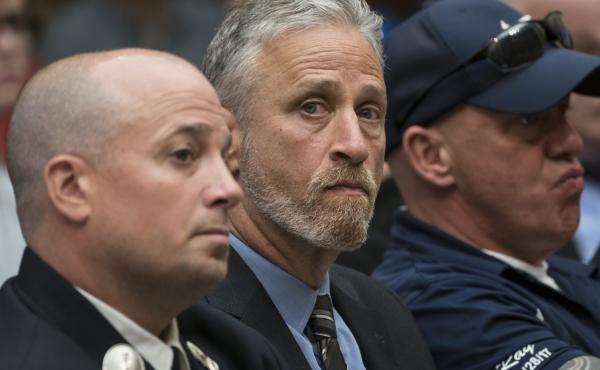 TV personality Jon Stewart at a hearing by the House Judiciary Committee as it considers permanent authorization of the Victim Compensation Fund on Capitol Hill in Washington. TV personality Jon Stewart at a hearing by the House Judiciary Committee as it considers permanent authorization of the Victim Compensation Fund on Capitol Hill in Washington.
