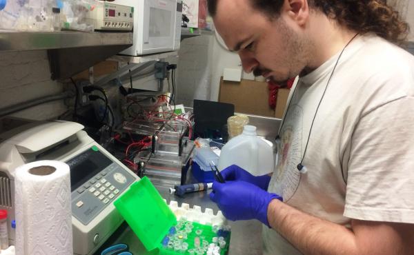 Will Shindel prepares for a gene-editing class using the CRISPR tool at a Brooklyn community lab called Genspace. Will Shindel prepares for a gene-editing class using the CRISPR tool at a Brooklyn community lab called Genspace.