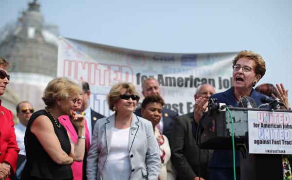 Rep. Marcy Kaptur, D-Ohio, and fellow Democratic members of Congress hold a news conference to voice their opposition to the Trans-Pacific Partnership trade deal. Rep. Marcy Kaptur, D-Ohio, and fellow Democratic members of Congress hold a news conference to voice their opposition to the Trans-Pacific Partnership trade deal.