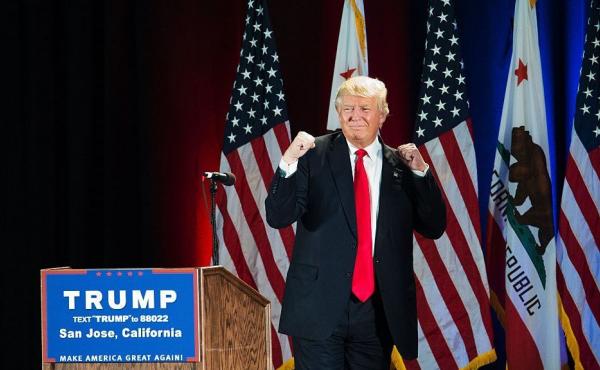 Republican presidential candidate Donald Trump gestures during a rally at the San Jose Convention Center earlier this month. Republican presidential candidate Donald Trump gestures during a rally at the San Jose Convention Center earlier this month.