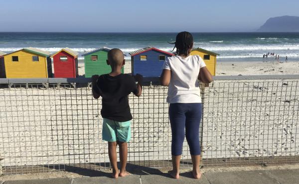 The author's two children at a South African beach. The author's two children at a South African beach.