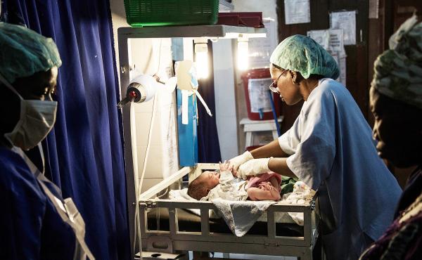 A newborn in Sierra Leone is treated after delivery by Caesarean section. The country's child mortality rate has dropped from 264 per 1,000 in 1990 to an estimated 120 this year. A newborn in Sierra Leone is treated after delivery by Caesarean section. The country's child mortality rate has dropped from 264 per 1,000 in 1990 to an estimated 120 this year.