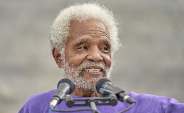 Nebraska's longest serving state Sen. Ernie Chambers of Omaha addresses supporters on the stairs of the Capitol in Lincoln, Neb., on Aug. 13. Chambers helped keep Nebraska's electoral votes split. Nebraska's longest serving state Sen. Ernie Chambers of Omaha addresses supporters on the stairs of the Capitol in Lincoln, Neb., on Aug. 13. Chambers helped keep Nebraska's electoral votes split.