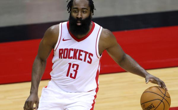 James Harden of the Houston Rockets was fined $50,000 for violating the NBA's health and safety protocols. He's seen on the court during a preseason game against the San Antonio Spurs on Dec. 17. James Harden of the Houston Rockets was fined $50,000 for violating the NBA's health and safety protocols. He's seen on the court during a preseason game against the San Antonio Spurs on Dec. 17.