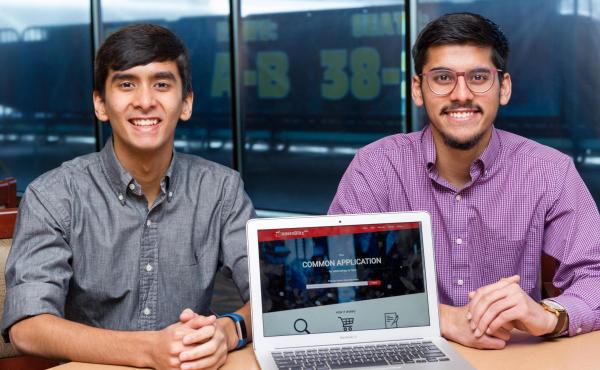 Nathan Dass (left), a computer science major, and Murtaza Bambot, an industrial engineering major, invented InternBlitz at Georgia Tech. Nathan Dass (left), a computer science major, and Murtaza Bambot, an industrial engineering major, invented InternBlitz at Georgia Tech.