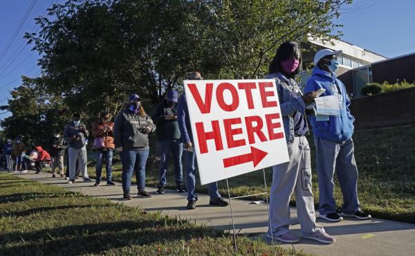 Voters line up to cast their ballots in the 2020 presidential election in Durham, N.C. The U.S. Supreme Court has agreed to hear a North Carolina redistricting case this fall about how much power state legislatures have over how federal elections are run. Voters line up to cast their ballots in the 2020 presidential election in Durham, N.C. The U.S. Supreme Court has agreed to hear a North Carolina redistricting case this fall about how much power state legislatures have over how federal elections are run.