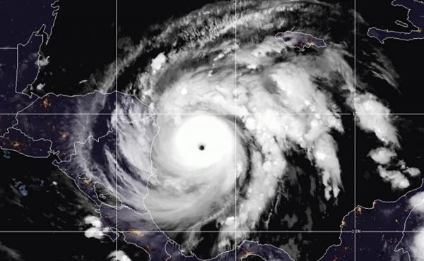 This satellite image made available by NOAA shows Hurricane Iota in the North Atlantic Ocean on Monday, at 07:11 EST. This satellite image made available by NOAA shows Hurricane Iota in the North Atlantic Ocean on Monday, at 07:11 EST.