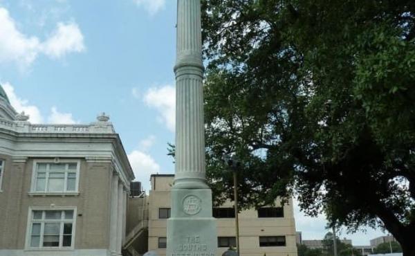 The controversial South's Defenders Memorial Monument has stood at the Calcasieu Parish Courthouse in Lake Charles, La., for more than 100 years. But Hurricane Laura has toppled the soldier. The controversial South's Defenders Memorial Monument has stood at the Calcasieu Parish Courthouse in Lake Charles, La., for more than 100 years. But Hurricane Laura has toppled the soldier.