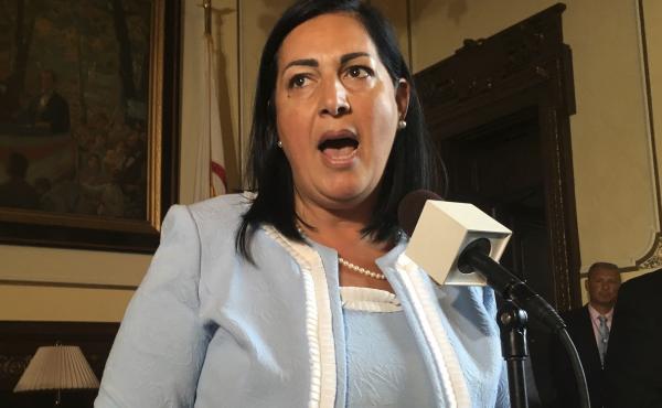 The Illinois Department of Veterans' Affairs, led by Linda Chapa LaVia, shown here in 2018, has ordered an independent investigation into a coronavirus outbreak at a veterans' home. The Illinois Department of Veterans' Affairs, led by Linda Chapa LaVia, shown here in 2018, has ordered an independent investigation into a coronavirus outbreak at a veterans' home.