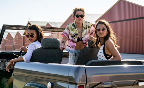 Elizabeth Banks directs the reboot of Charlie's Angel featuring Ella Balinska (from left), Kristen Stewart and Naomi Scott — and a whole bunch of wigs. Elizabeth Banks directs the reboot of Charlie's Angel featuring Ella Balinska (from left), Kristen Stewart and Naomi Scott — and a whole bunch of wigs.