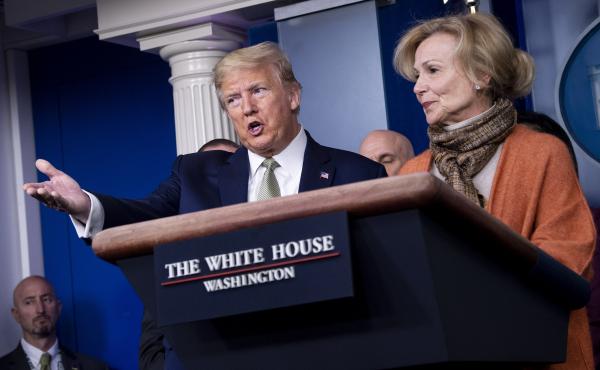 Dr. Deborah Birx, who coordinates the White House Coronavirus Task Force, criticized a test "where 50% or 47% are false positives" at a briefing on March 17. Dr. Deborah Birx, who coordinates the White House Coronavirus Task Force, criticized a test "where 50% or 47% are false positives" at a briefing on March 17.