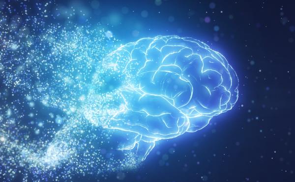 Artificial intelligence brain by particle form. Artificial intelligence brain by particle form.