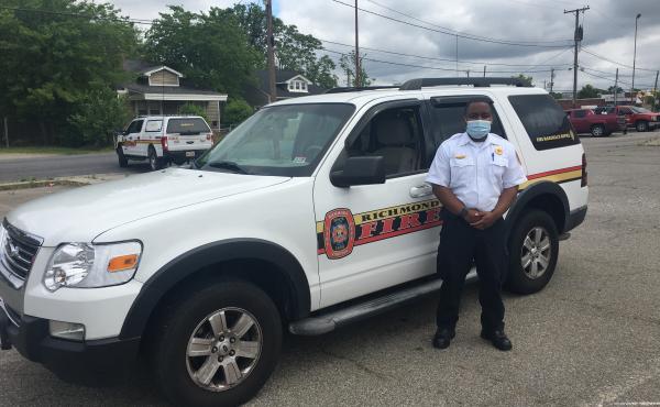 Lt. Travis Stokes, a firefighter in Richmond, Va., is helping to lead an effort to distribute protective equipment to residents of low-income and minority neighborhoods. Lt. Travis Stokes, a firefighter in Richmond, Va., is helping to lead an effort to distribute protective equipment to residents of low-income and minority neighborhoods.