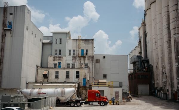 The industrial complex in Carthage where many Latinx residents work is a half-mile walk from the town square. The industrial complex in Carthage where many Latinx residents work is a half-mile walk from the town square.