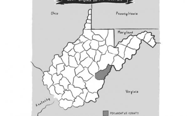 West Virginia and its counties. From The Third Rainbow Girl, by Emma Copley Eisenberg. West Virginia and its counties. From The Third Rainbow Girl, by Emma Copley Eisenberg.